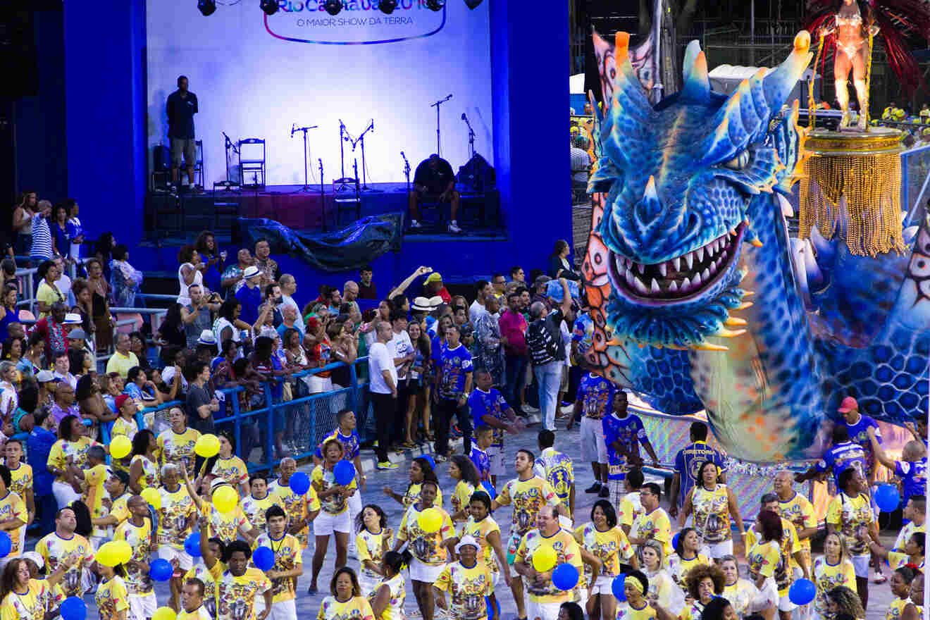 Performance of at carnival in Rio de Janeiro at Sambadrome
