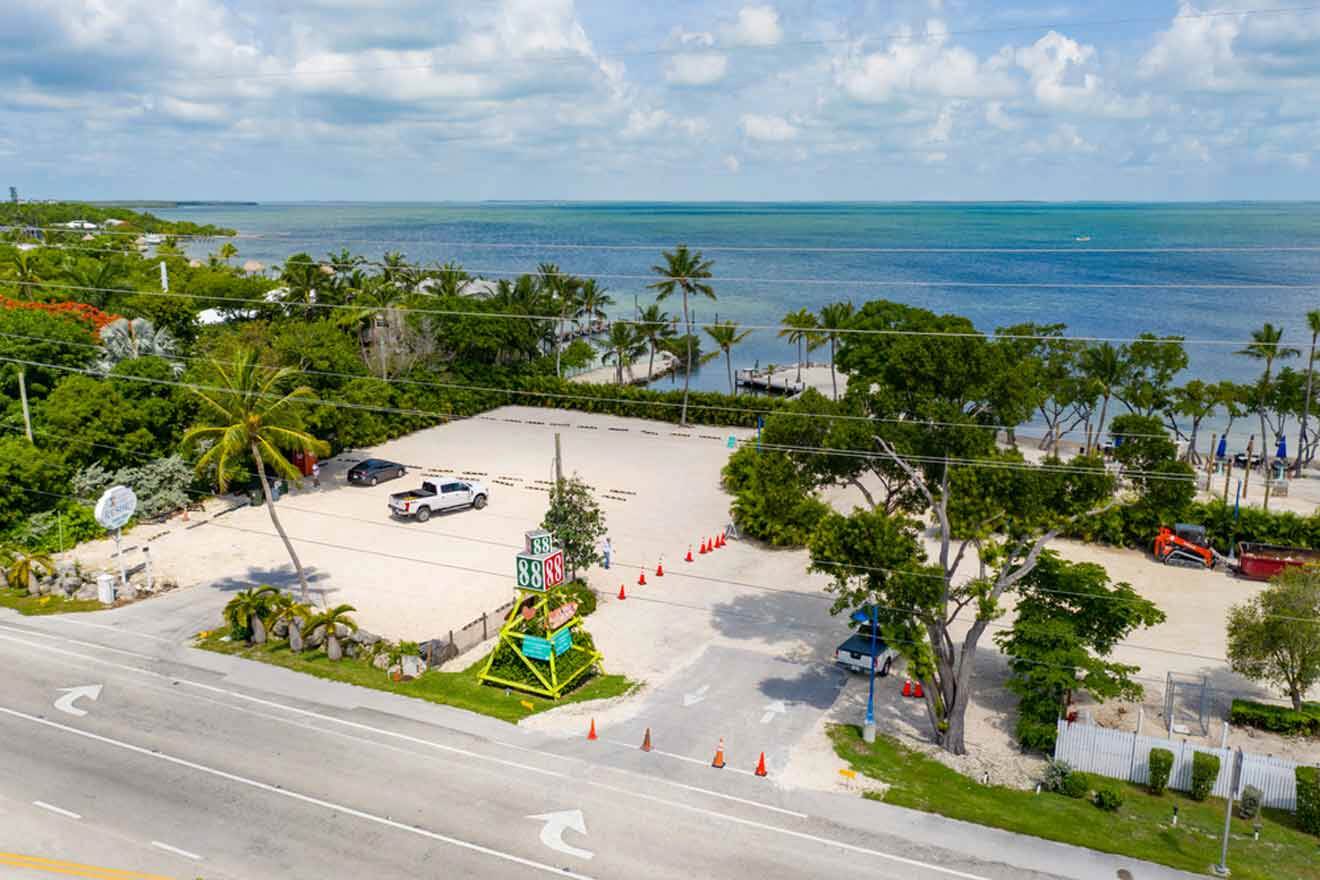 aerial view of the Mile Marker 88 on the Overseas Highway