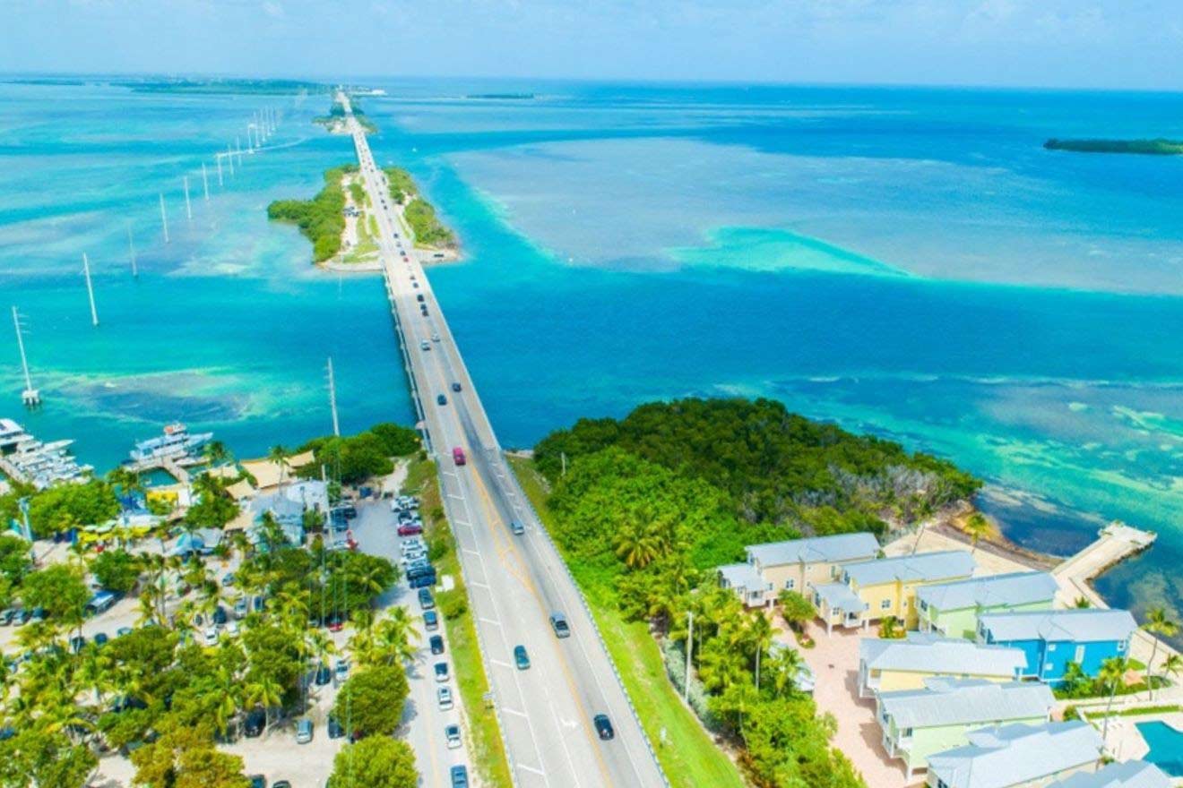 aerial view over Marathon Key