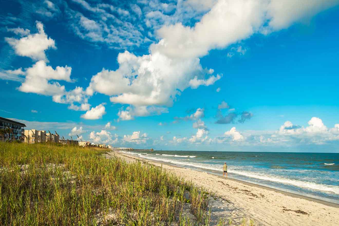 cocoa beach with sand and grass