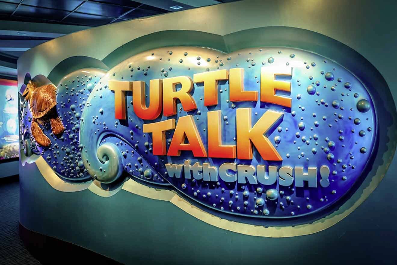 Turtle Talk with Crush sign