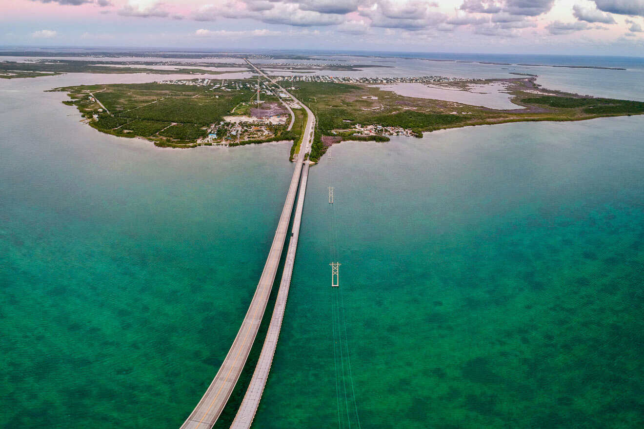 aerial view over Key West road