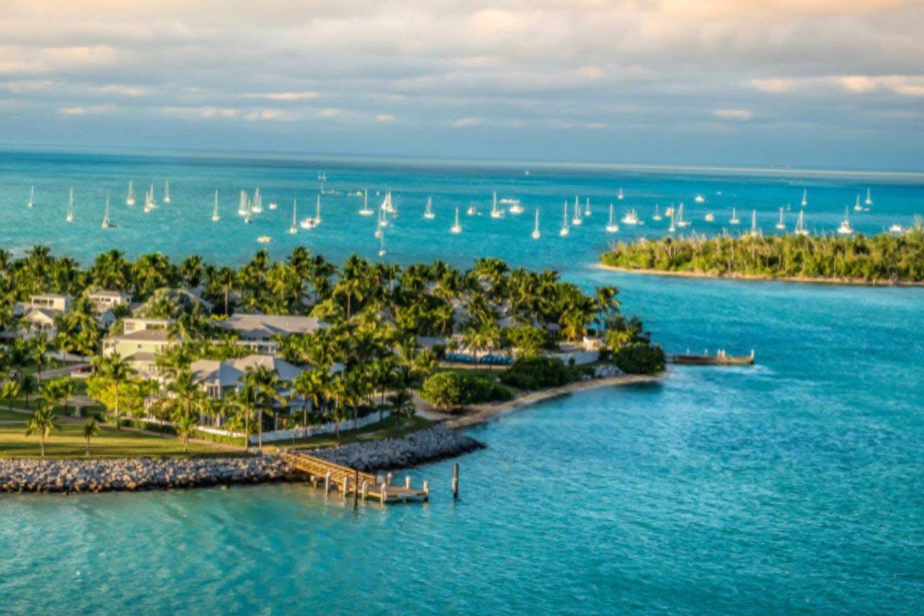 aerial view over Florida's islands