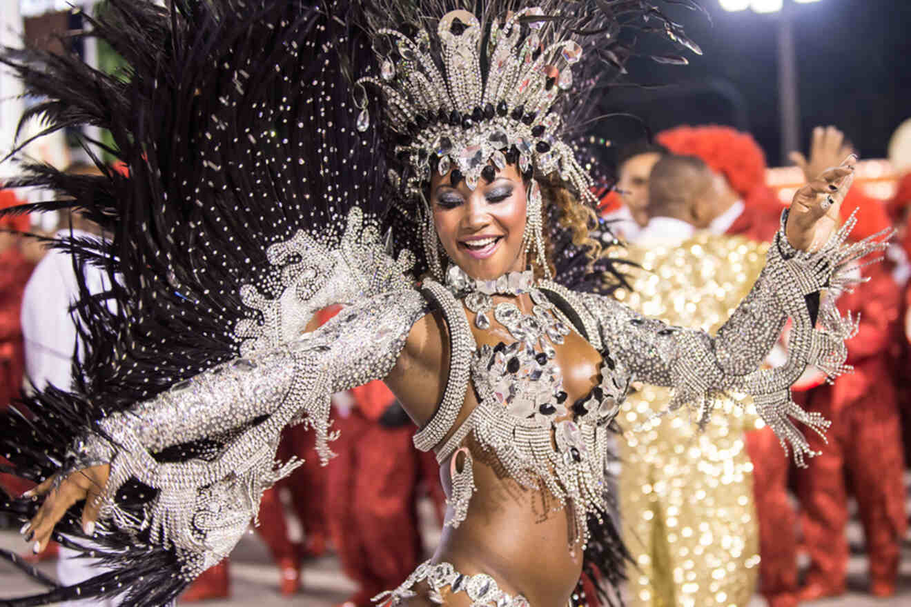 closeup dancer from the Rio de Janeiro carnival