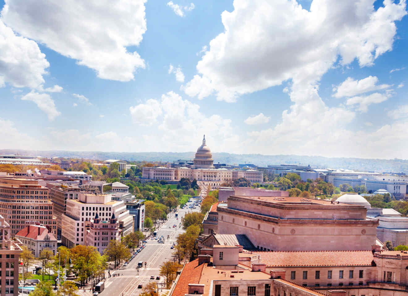 Aerial view of Washington DC