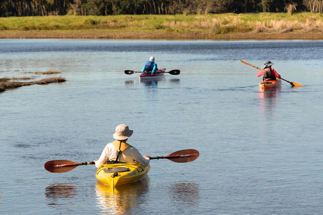 people kayaking 