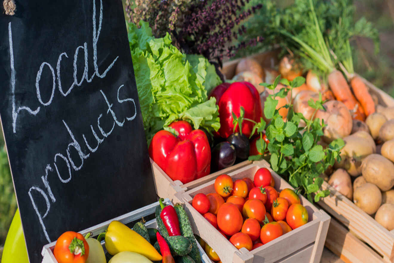 local products at a farmers market