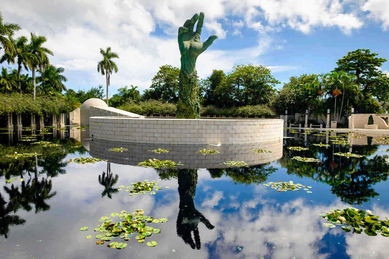 hand sculpture at  Holocaust Memorial