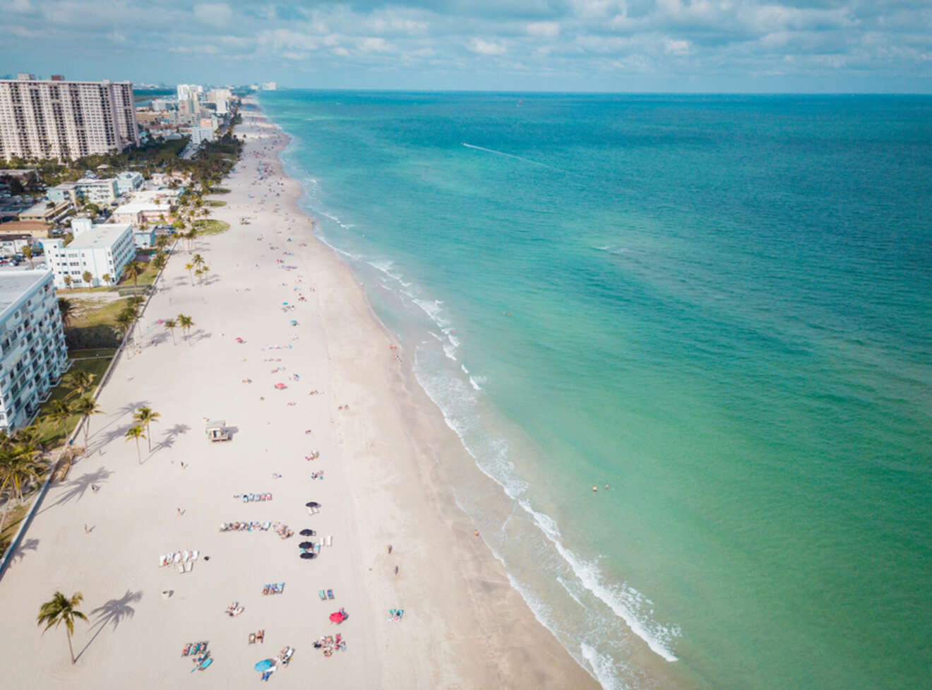 aerial view of Hollywood beach