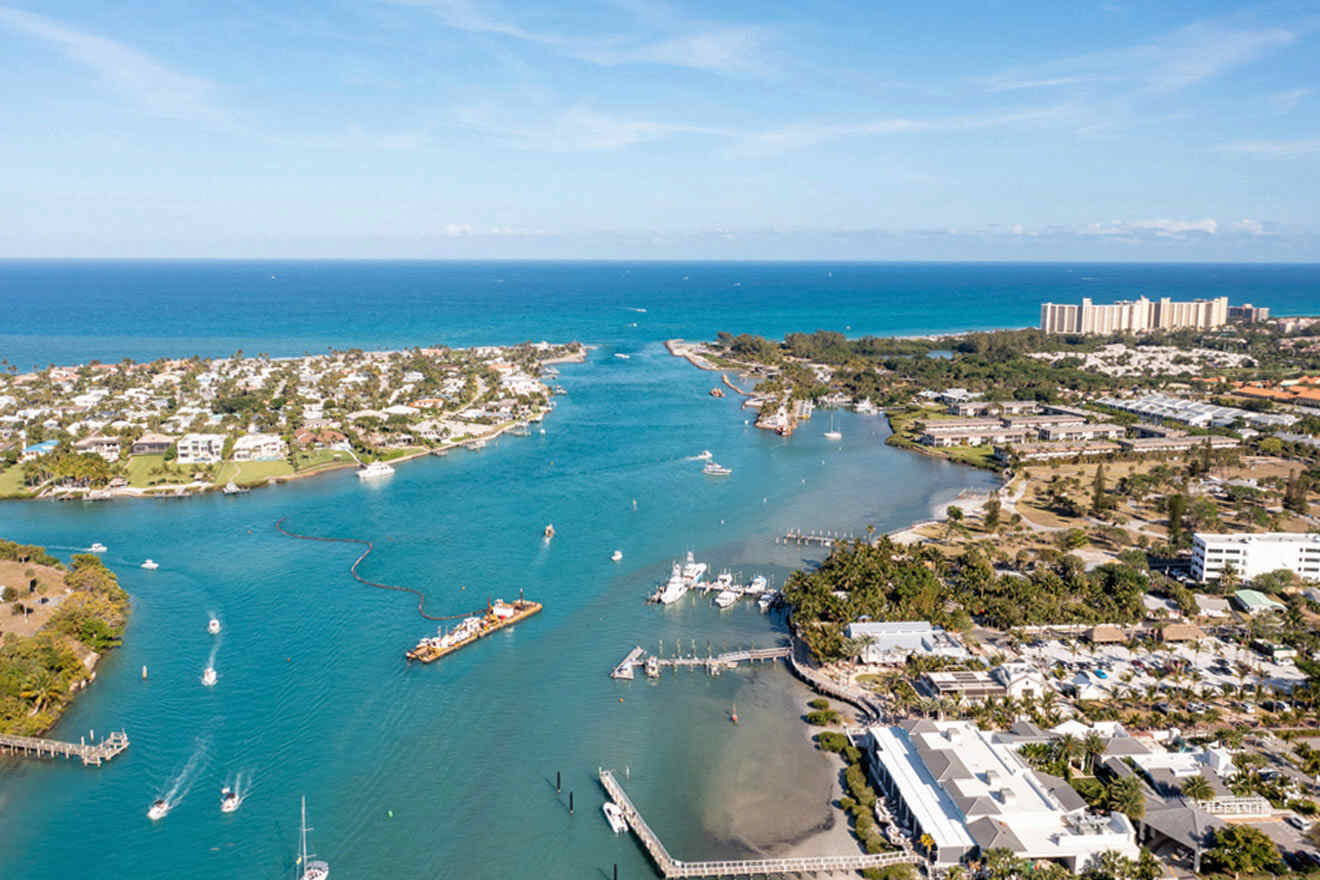 Aerial view over Jupiter Beach on the East Coast