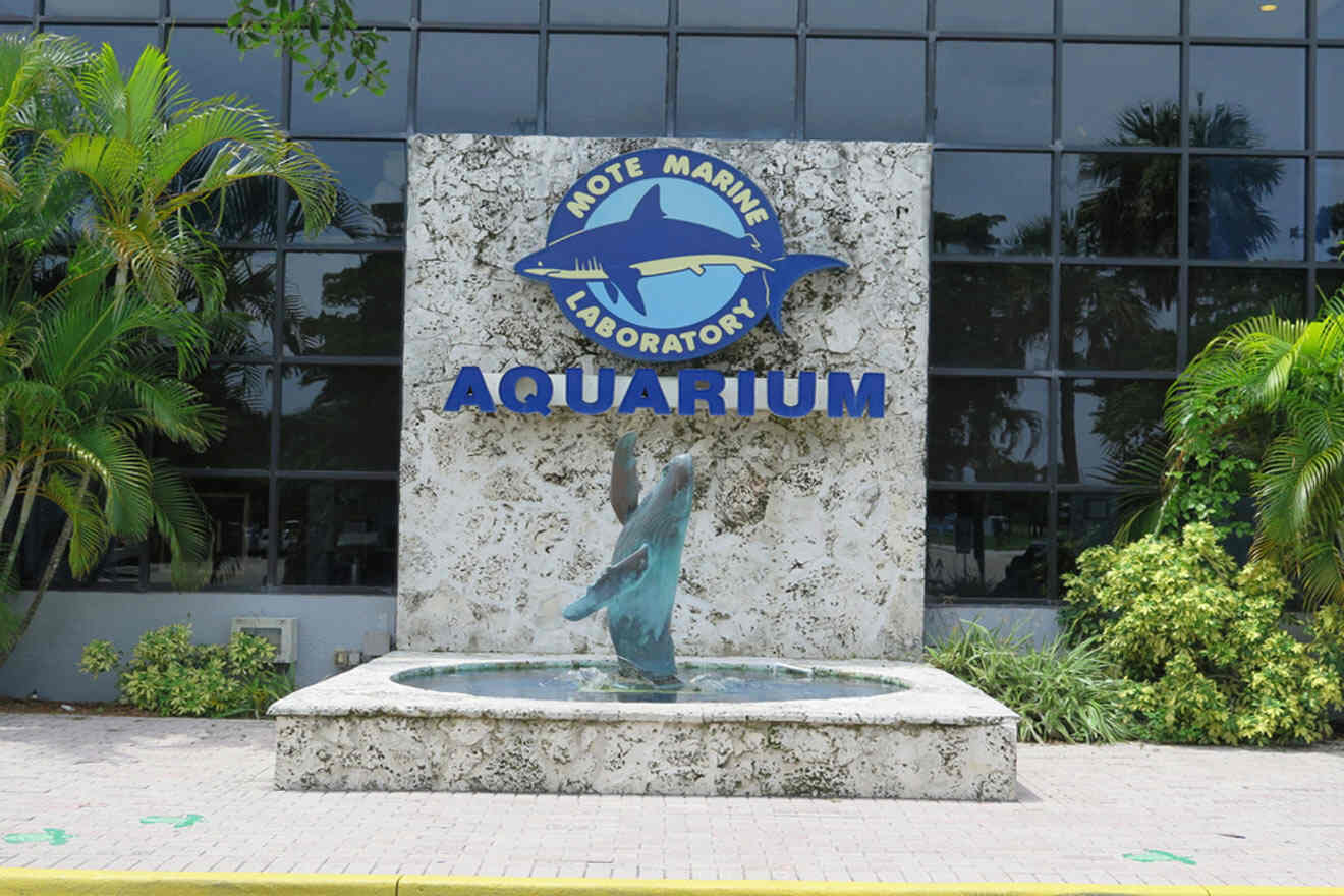 Mote Marine Laboratory and Aquarium sign at the entrance