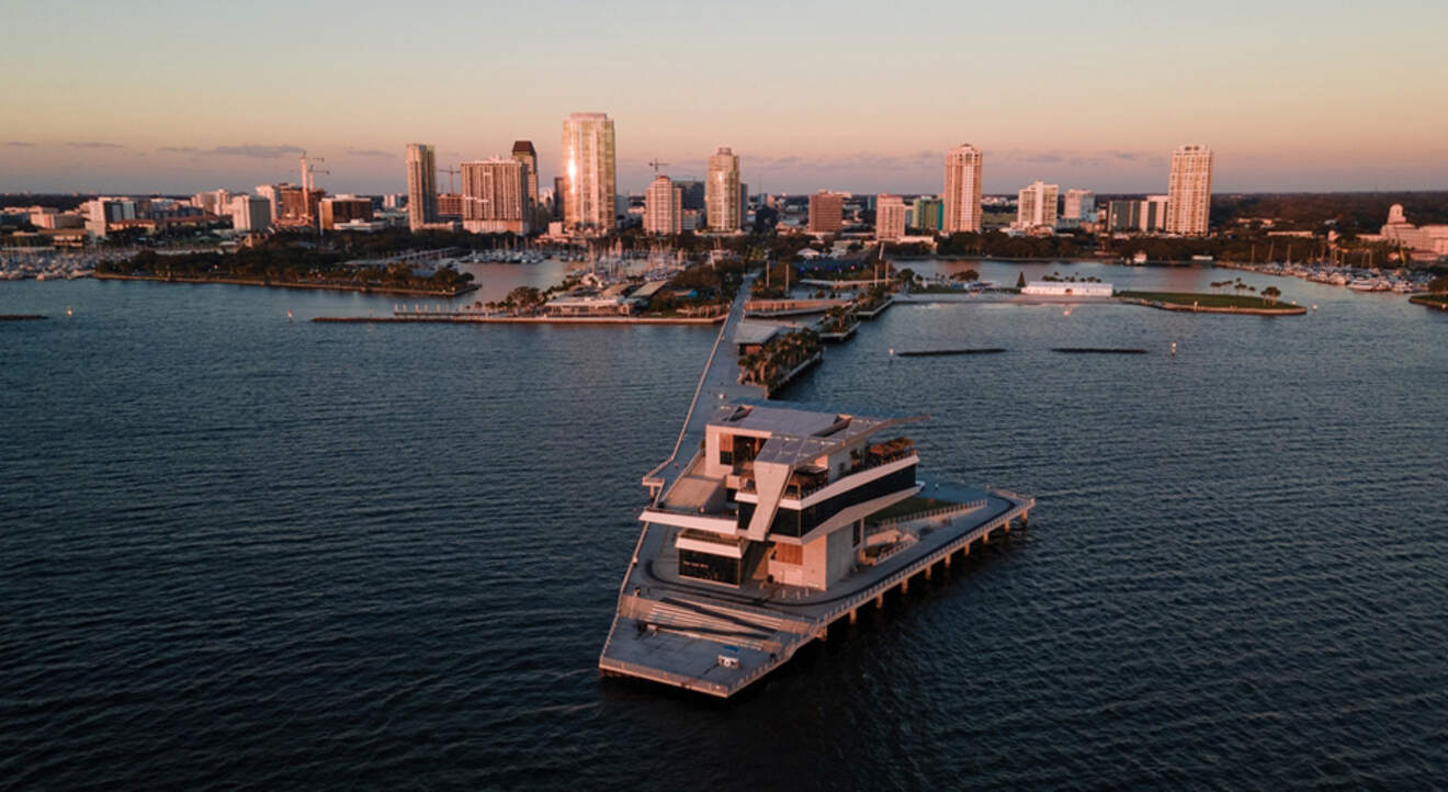 Aerial view of the pier