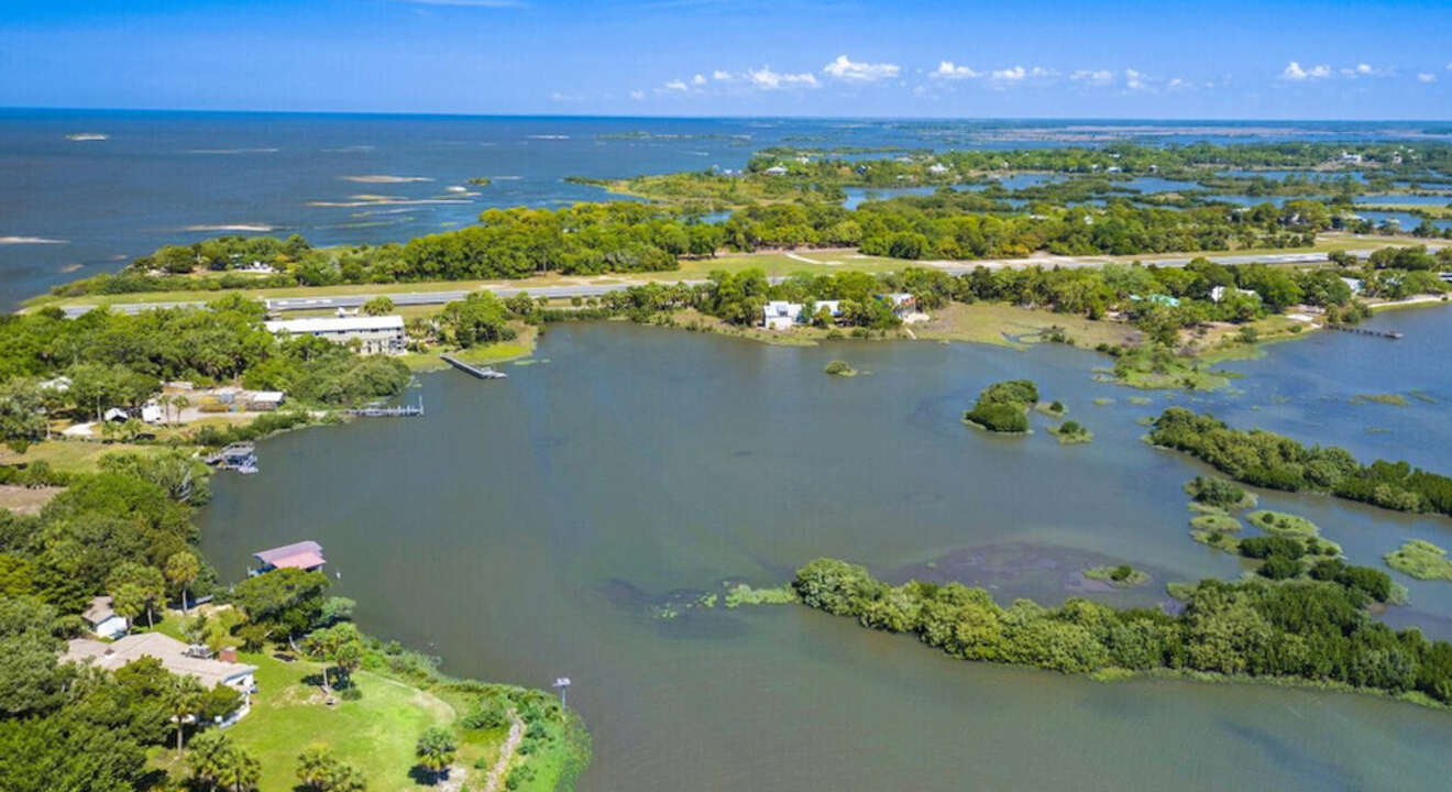 Aerial view of Cedar Key Florida
