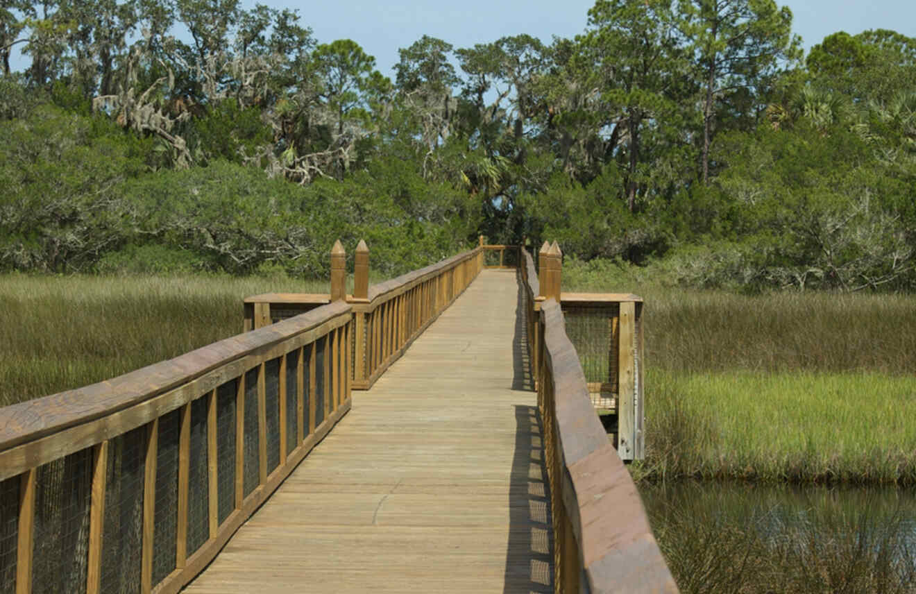 Boardwalk on water at Fort Mose
