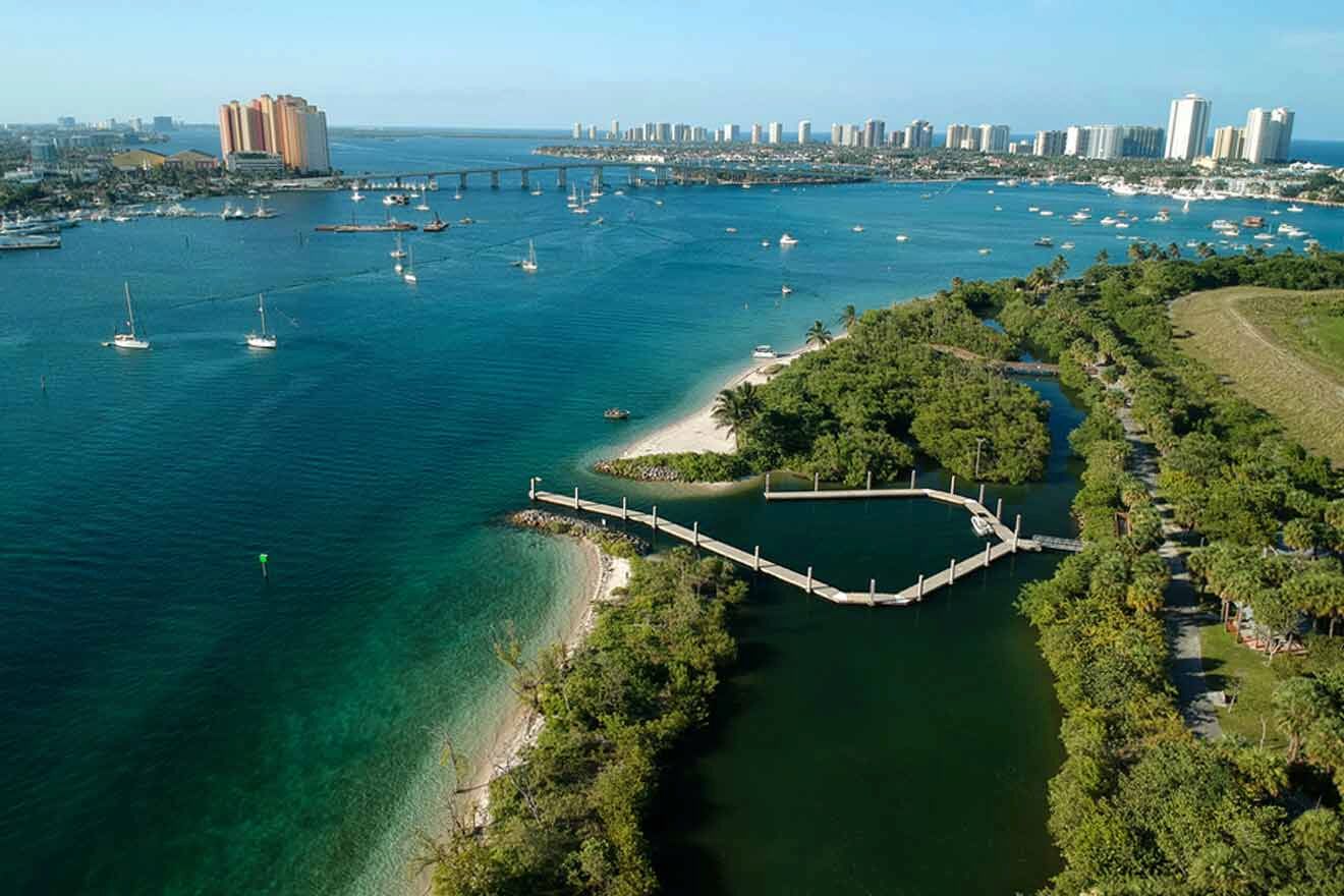 aerial view of  Peanut Island Palm Beach