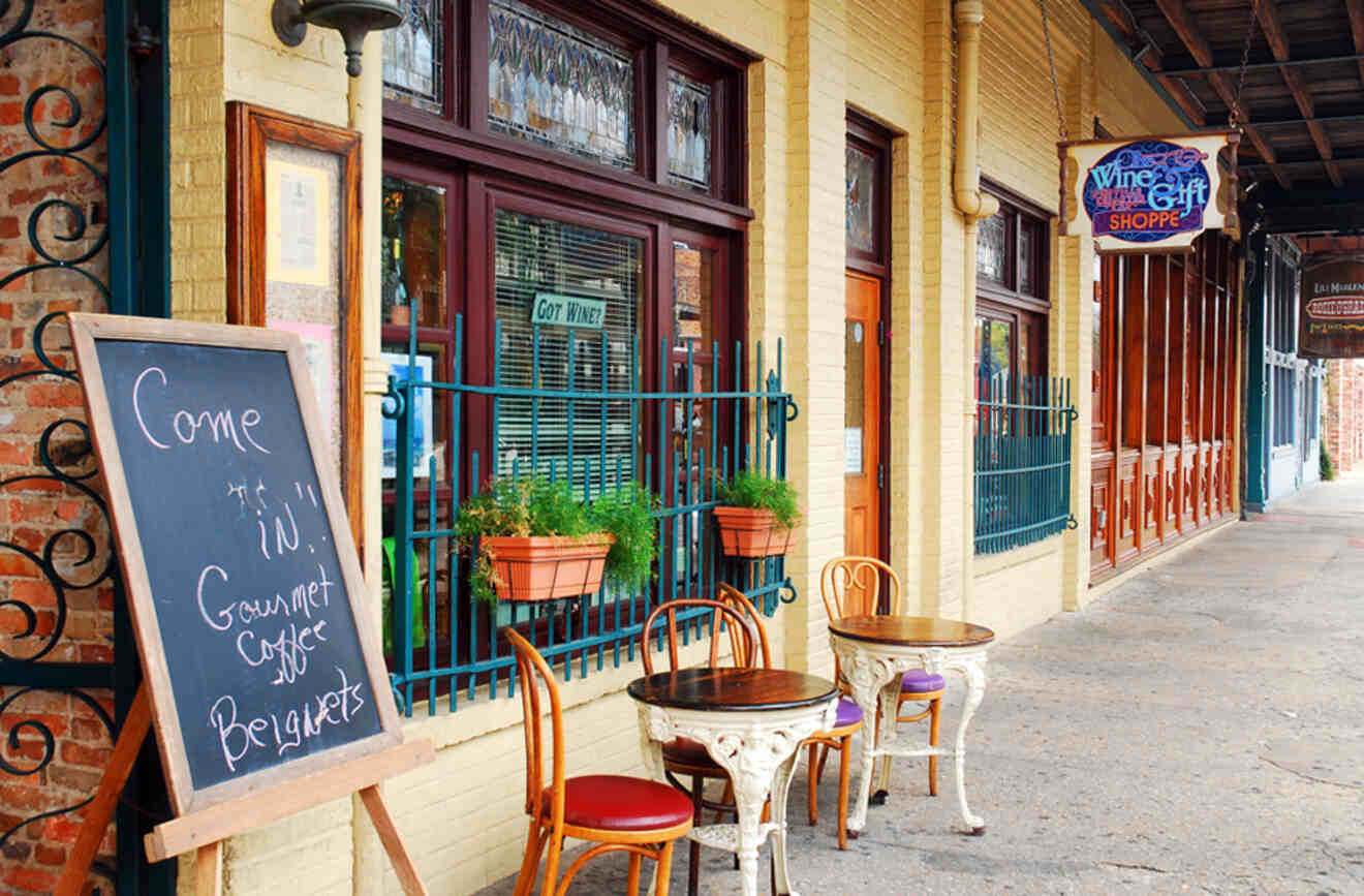 Street with cafes in the Seville Quarter