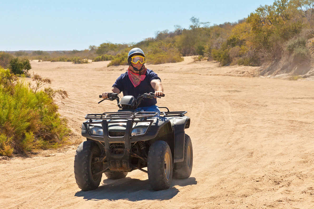 person riding the ATV