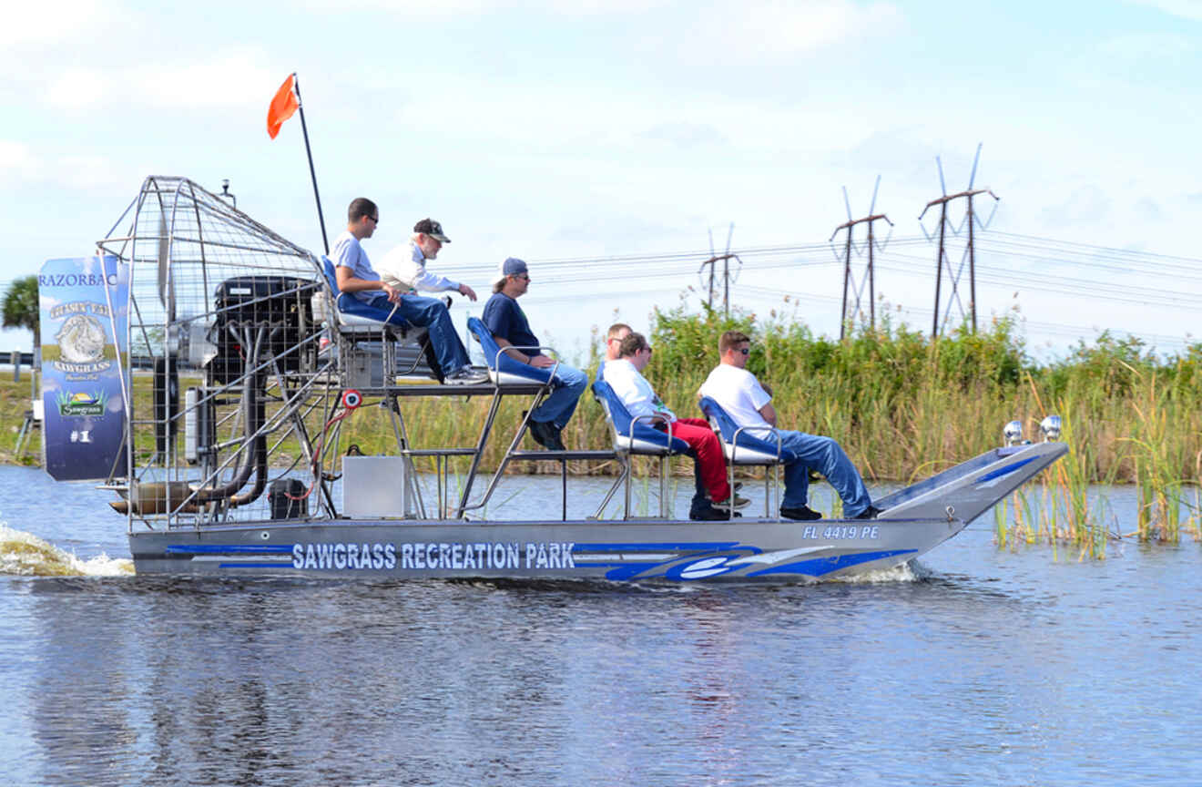 Airboat with stadium-style seating