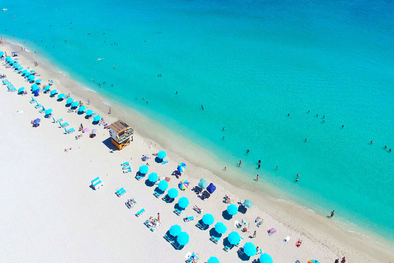 aerial view over Miami beach