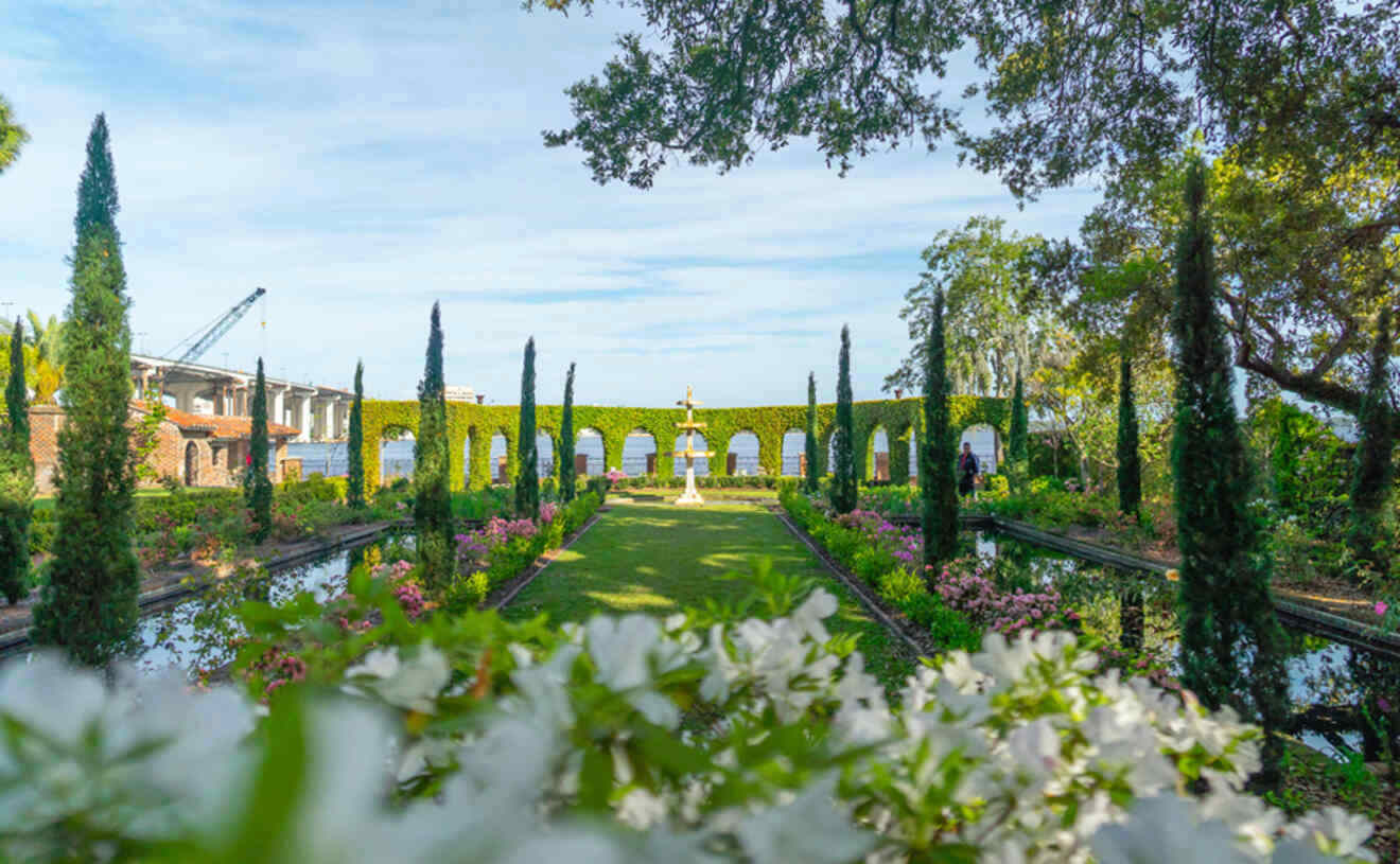 View of the gardens at Cummer Museum