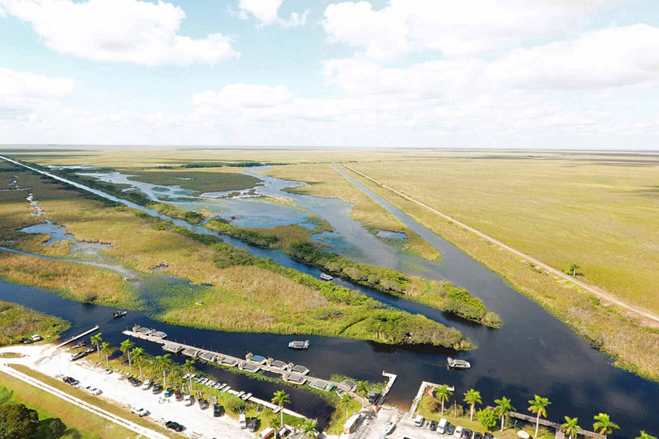 Everglades national park & Everglades crocodile farm aerial view