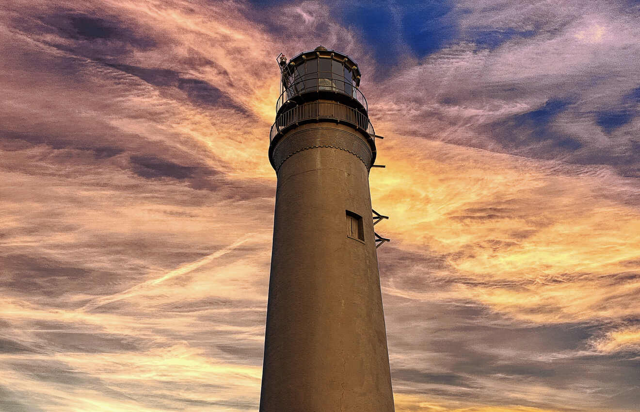 The Pensacola Lighthouse at sunset
