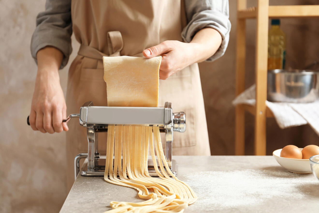 Person making fresh pasta