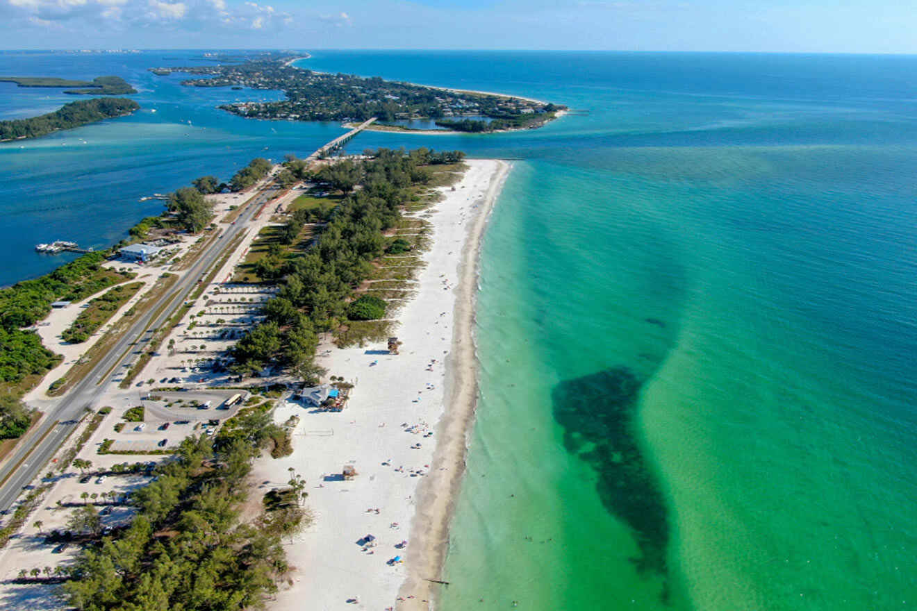 aerial view over Coquina Beach
