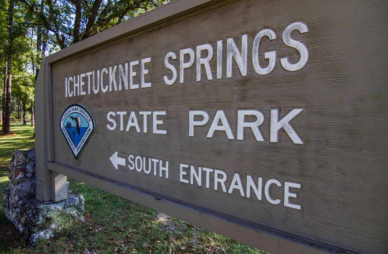 Ichetucknee Springs State Park south entrance sign