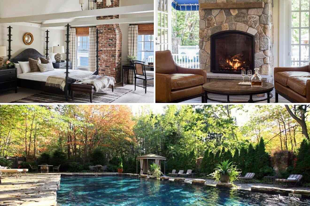 swimming pool, bedroom and lounge next to the fireplace