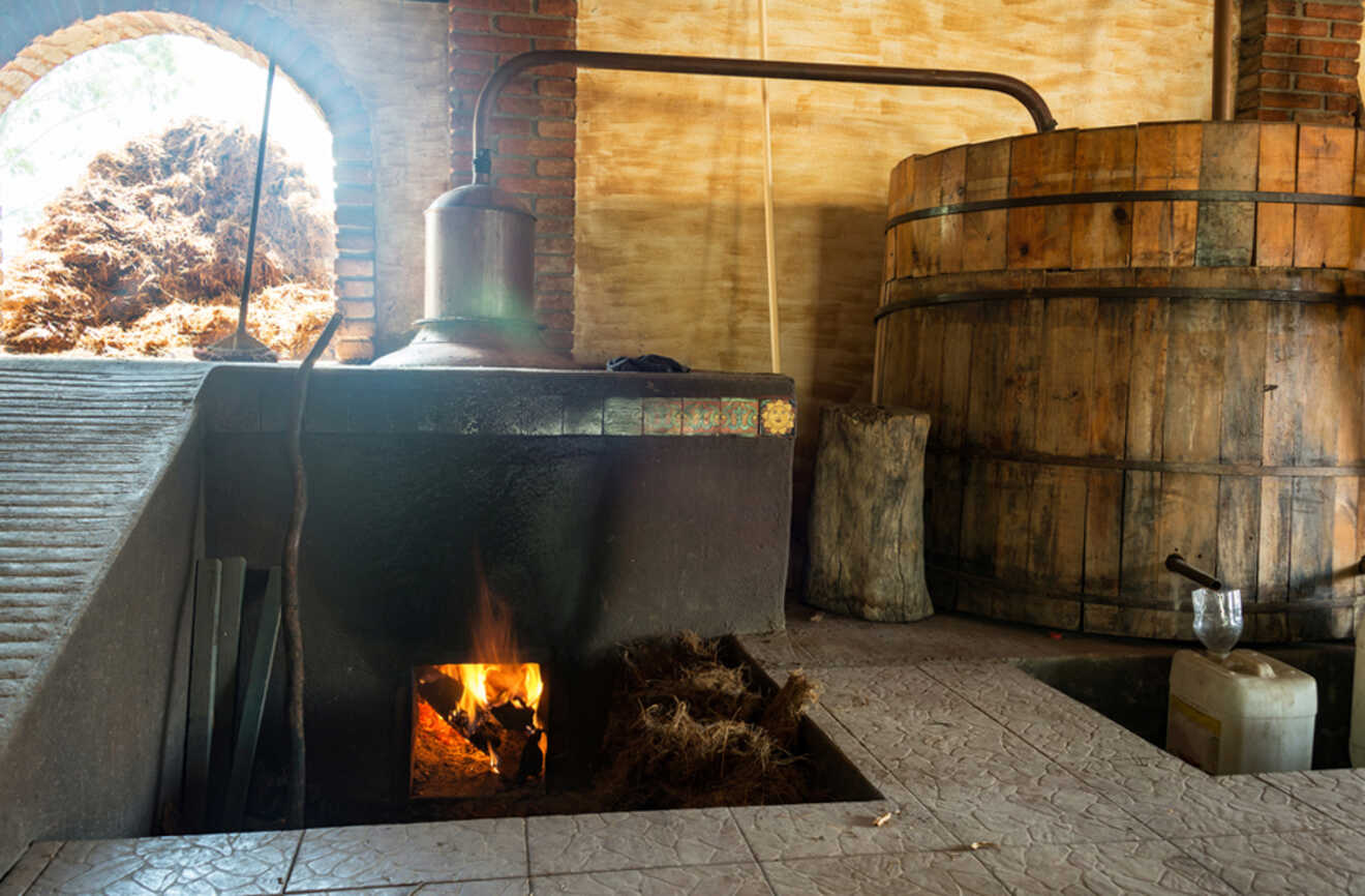 Equipment at a distillery 