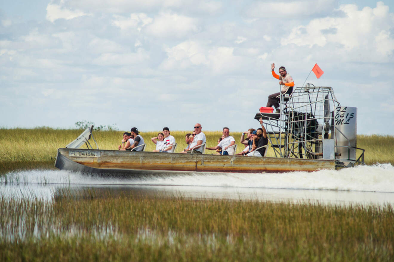 People on a Boggy Creek Airboat Ride