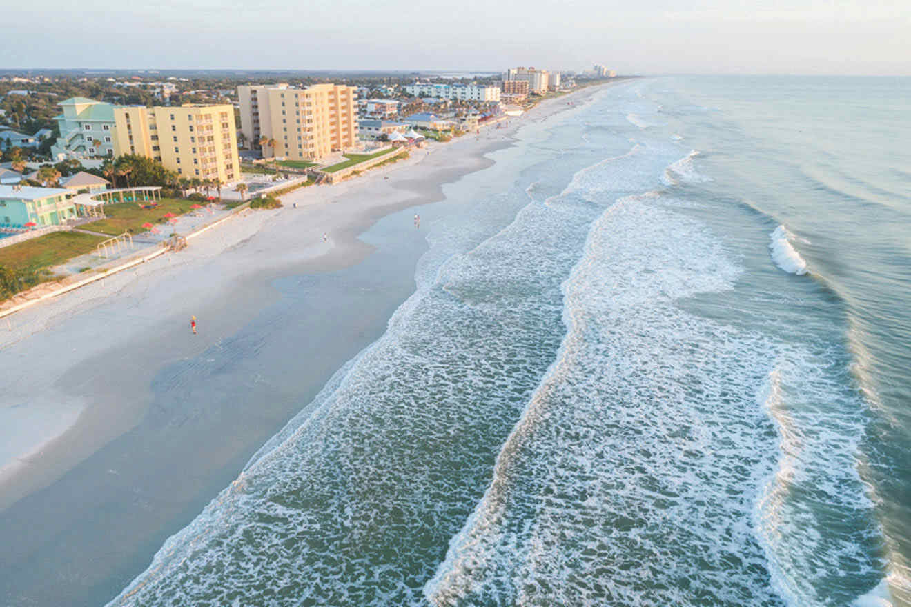 aerial view over the beach front