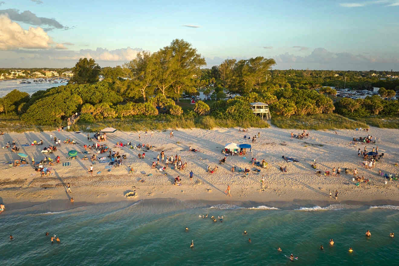 aerial view over Nokomis Beach