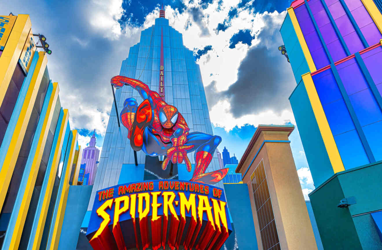 Exterior of The Amazing Adventures of Spider-Man building
