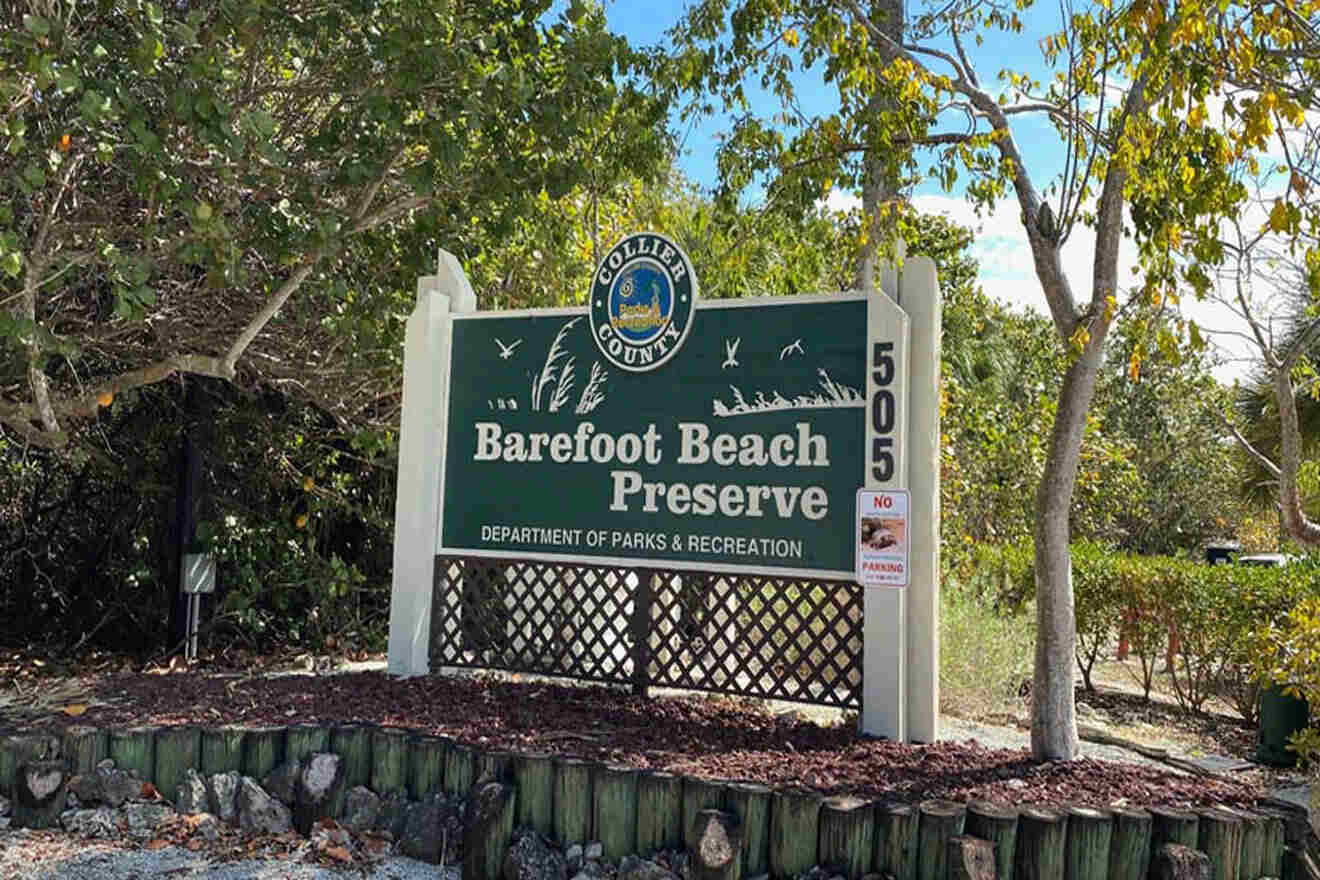 Barefoot Beach Preserve entrance sign