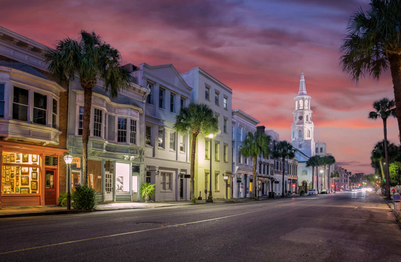 View of Charleston in the evening