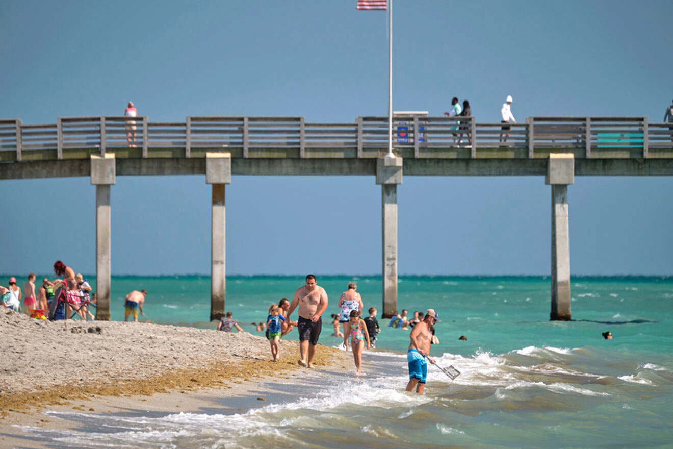 people on the beach at Venice beach Florida