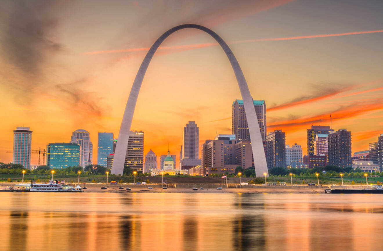 Panoramic view of St. Louis Missouri at sunset