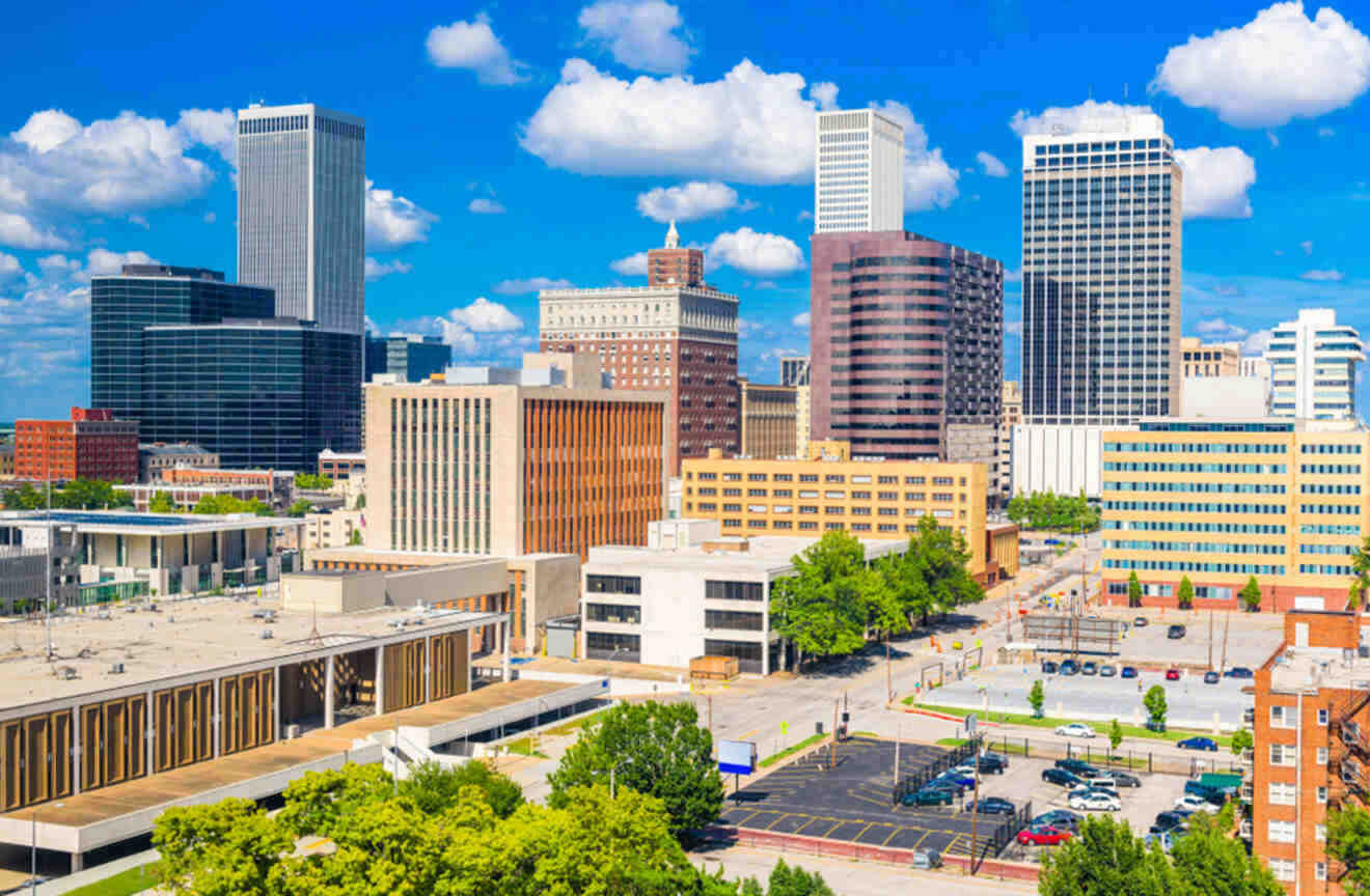 Aerial view downtown Tulsa, Oklahoma
