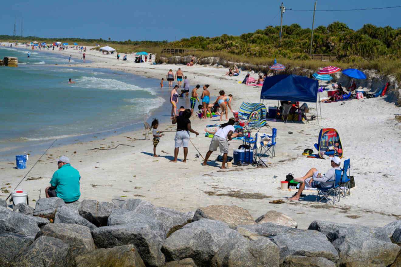 View of the beach at Fort De Soto Park, one of the best things to do in St. Pete Fl