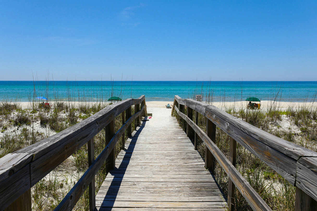 wooden foot path at Henderson Beach State Park