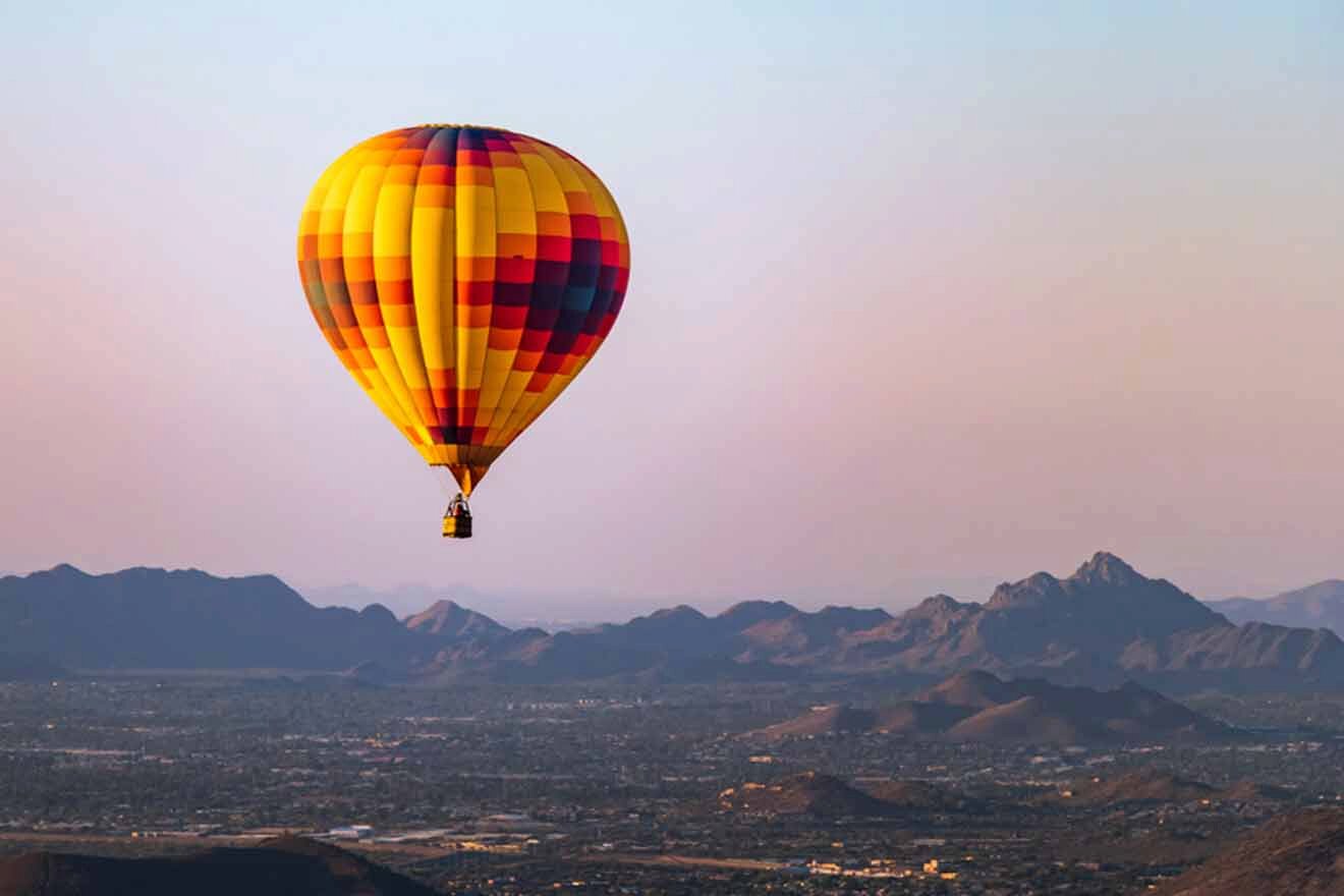 hot air balloon over Phoenix
