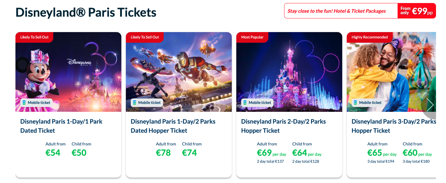 Disneyland Paris tickets attraction tickets site