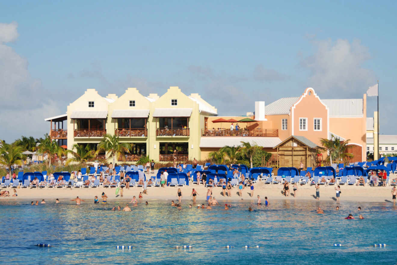 busy beach in Turks and Caicos