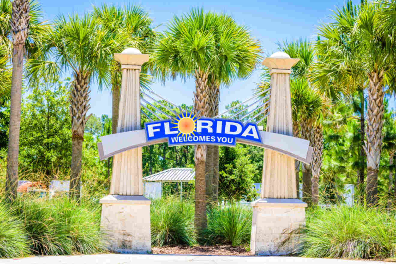 A welcome to Florida sign