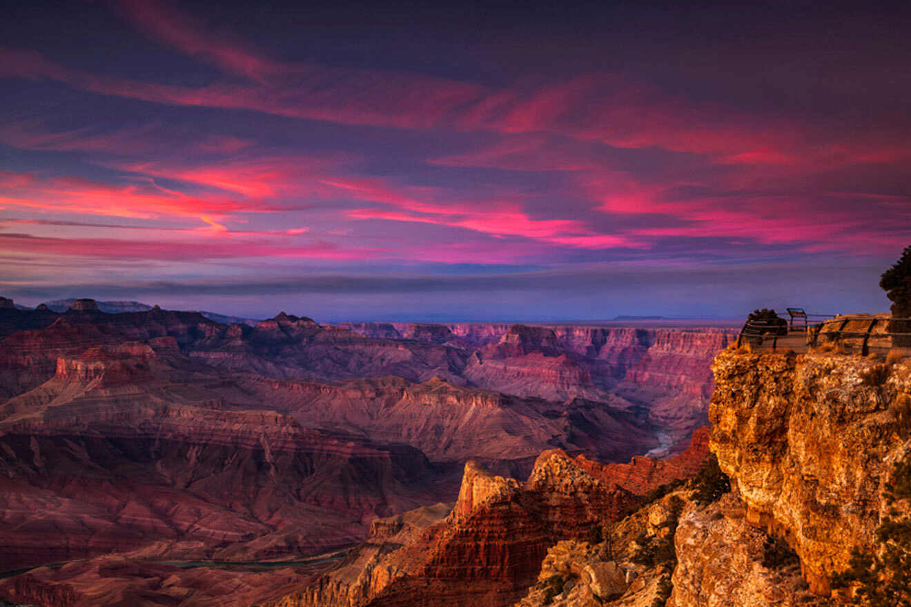 sunset at the grand canyon