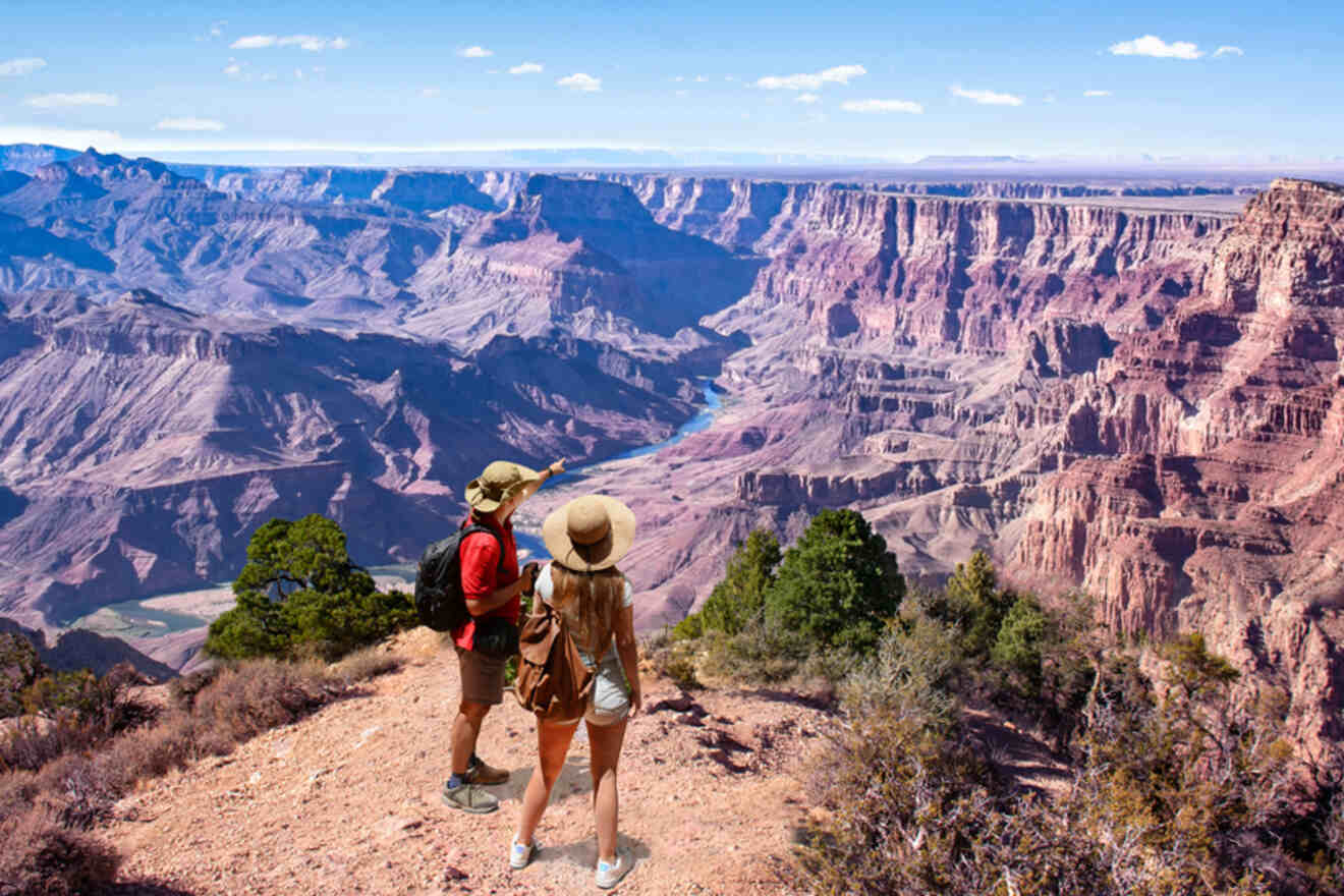 people walking around the Grand Canyon