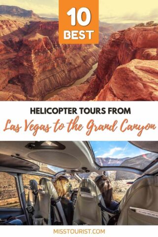 grand canyon view and women in a helicopter
