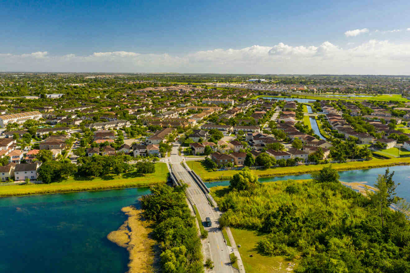 aerial view over Homestead